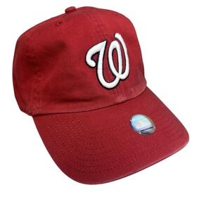 Washington Nationals Hat‎ Cap Strap Back Mens One Size Red MLB Baseball Dad Hat